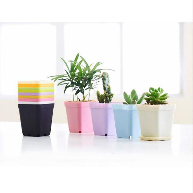 PLASTIC FLOWER POT COLORFUL
