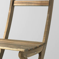 ASKHOLMEN Table+2 chairs, outdoor, grey grey-brown stained, brown