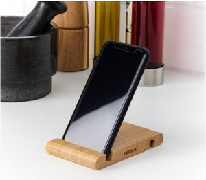 BERGENES - Holder for mobile phone/tablet, bamboo