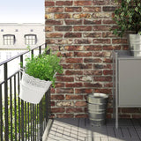 SKURAR Flower box with holder, in/outdoor, white, 51x19 cm