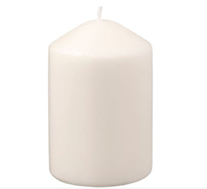 LATTNAD - Unscented block candle, natural 10 cm
