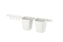 Load image into Gallery viewer, SUNNERSTA - Rail with 4 hooks and 2 containers, white
