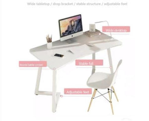 Study Table - White Top Black leg