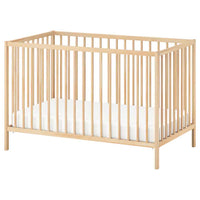 SNIGLAR Cot, birch, 60x120 cm