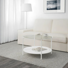 Load image into Gallery viewer, VITTSJÖ Coffee table, white, glass, 75 cm
