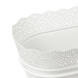 SKURAR Flower box with holder, in/outdoor, white, 51x19 cm