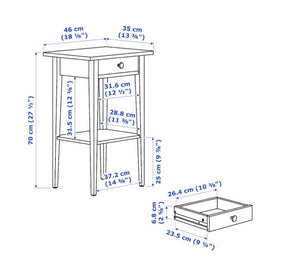 HEMNES - Bedside Table - 46x35x70 cm