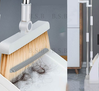 Floor Broom - Self-Cleaning Dustpan Teeth