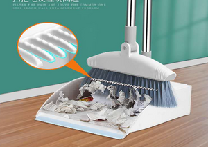 Floor Broom - Self-Cleaning Dustpan Teeth