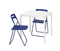 MELLTORP -  NISSE Table and 2 folding chairs,