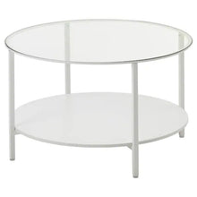Load image into Gallery viewer, VITTSJÖ Coffee table, white, glass, 75 cm
