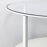 VITTSJÖ Coffee table, white, glass, 75 cm