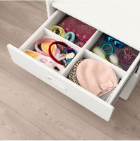 RASSLA - Box with compartments white 25x41x9 cm