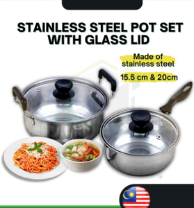 Pot Set with Glass Lid