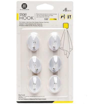 Sticky Hooks - Oval (6pc)